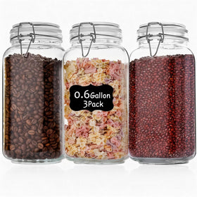 Liuruiyu 78oz glass storage jars with clear glass show contents and a wide mouth for easy filling.