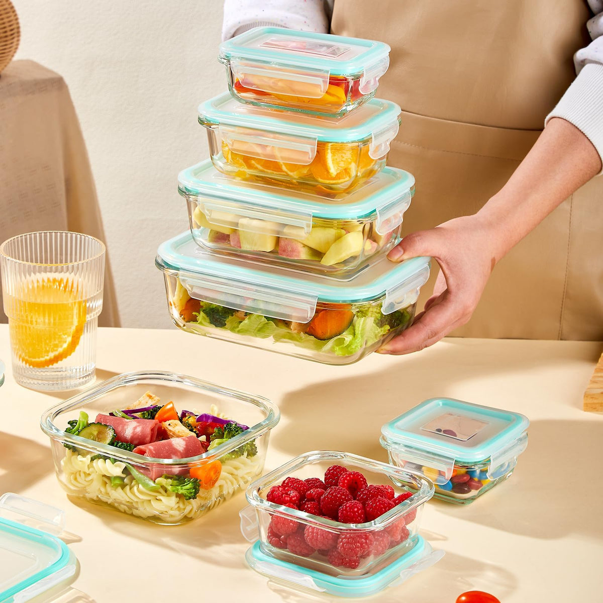 Liuruiyu 8-pack square containers for versatile storage.