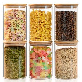 Liuruiyu glass storage jars with 37oz capacity keep dry foods fresh and clearly visible.