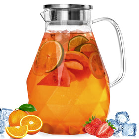 Liuruiyu glass pitcher with lid and rotating spout for neat pouring