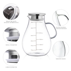Liuruiyu glass pitcher wide mouth for easy cleaning and refilling.