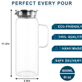 Liuruiyu pitcher with wide spout for easy pouring of iced tea and fruit.