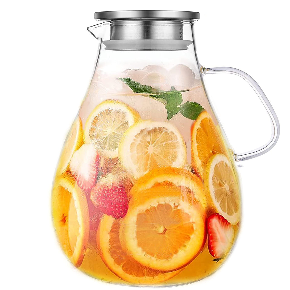 Liuruiyu glass pitcher with lid, 3000ml, for easy pouring and generous servings.
