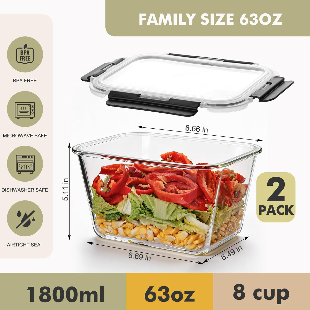 Liuruiyu leak-proof lid keeps leftovers secure for on-the-go meals.