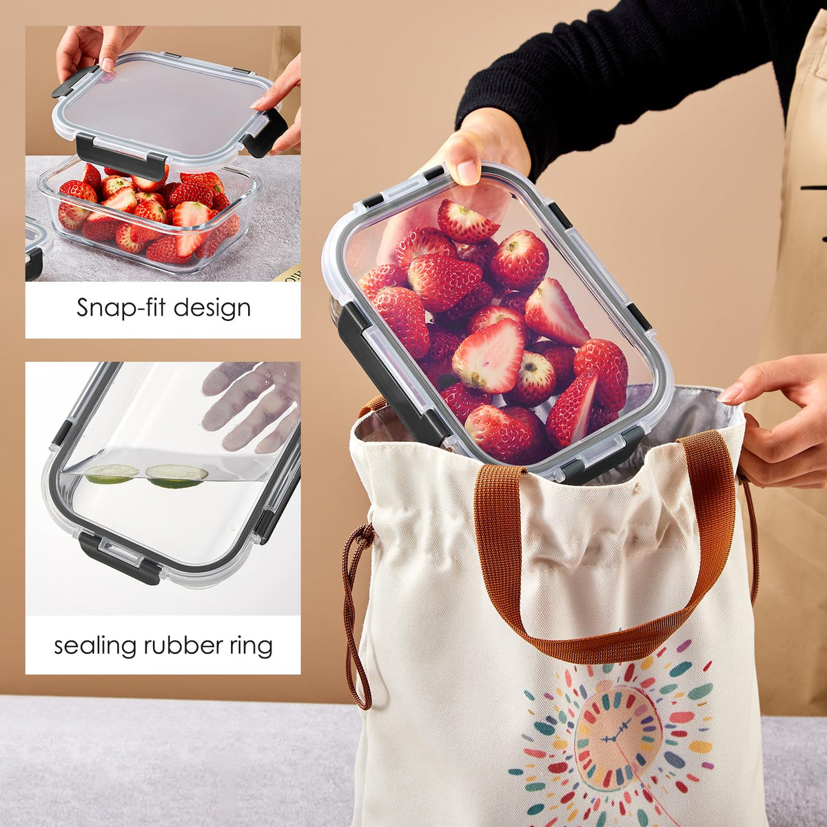 Liuruiyu versatile set for microwaving, freezing, and reheating.