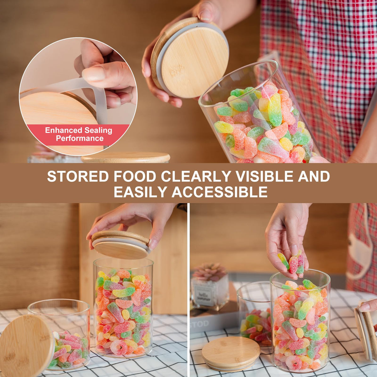 Space-saving Liuruiyu pantry jars help organize your kitchen.