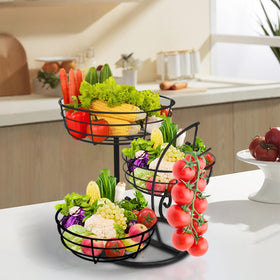 Livabber basket set keeps bananas elevated, preventing bruises and overripe spots.