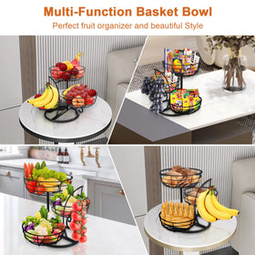 Livabber banana hanger on sturdy stand helps prevent countertop clutter.