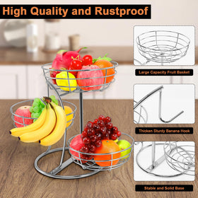 Livabber chrome fruit storage for bread snacks and produce on kitchen counter