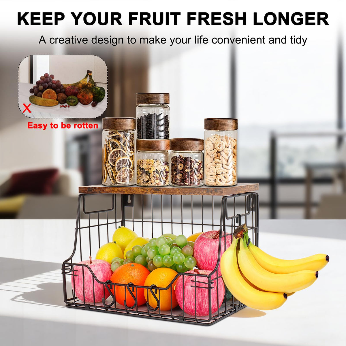 Livabber banana hangers keeping bananas accessible and off the counter