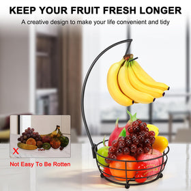 Livabber modern standing fruit bowl in black adds contemporary style to your kitchen.