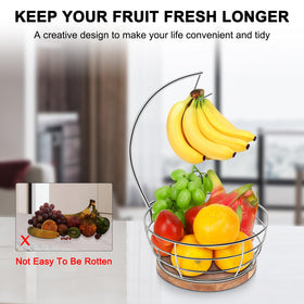 Livabber modern standing fruit bowl with chrome accents ideal for stylish kitchens