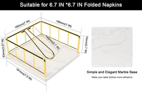 Livabber napkin holder with gold tension arm improves stability for easy removal.