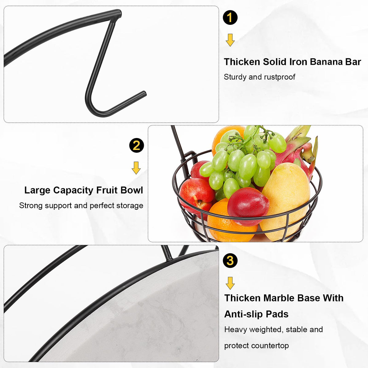 Livabber standing fruit and vegetable storage saves counter space in modern kitchens.