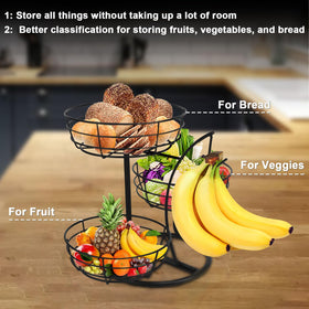 Livabber sturdy metal base supports three baskets without tilting.