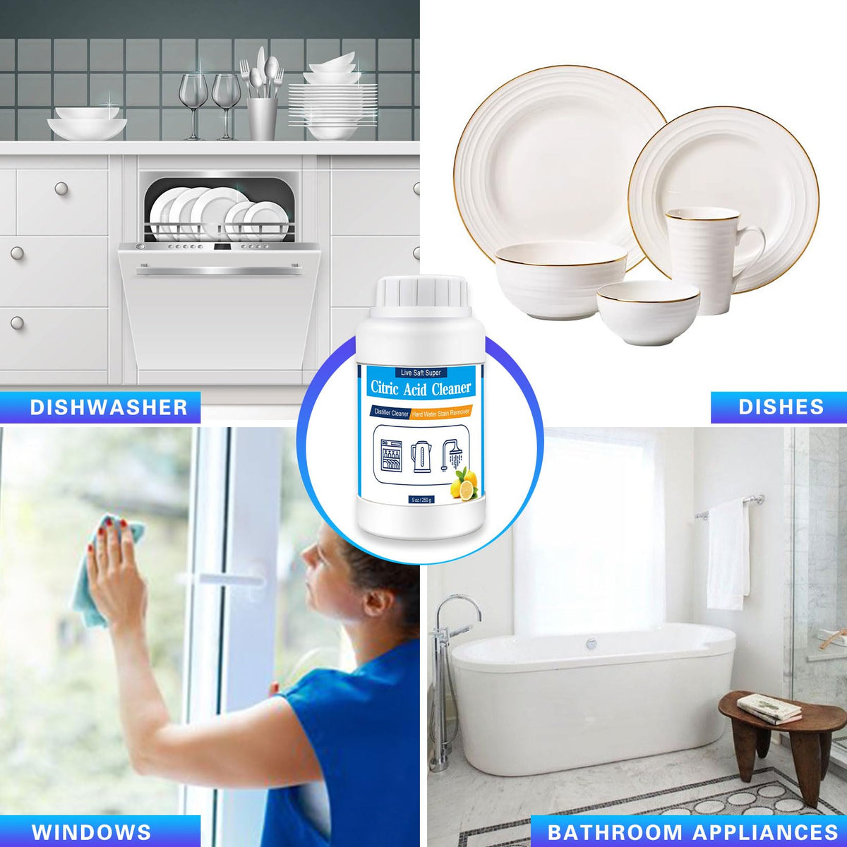 Live Saft Super kettle descaler in action removing hard water stains.