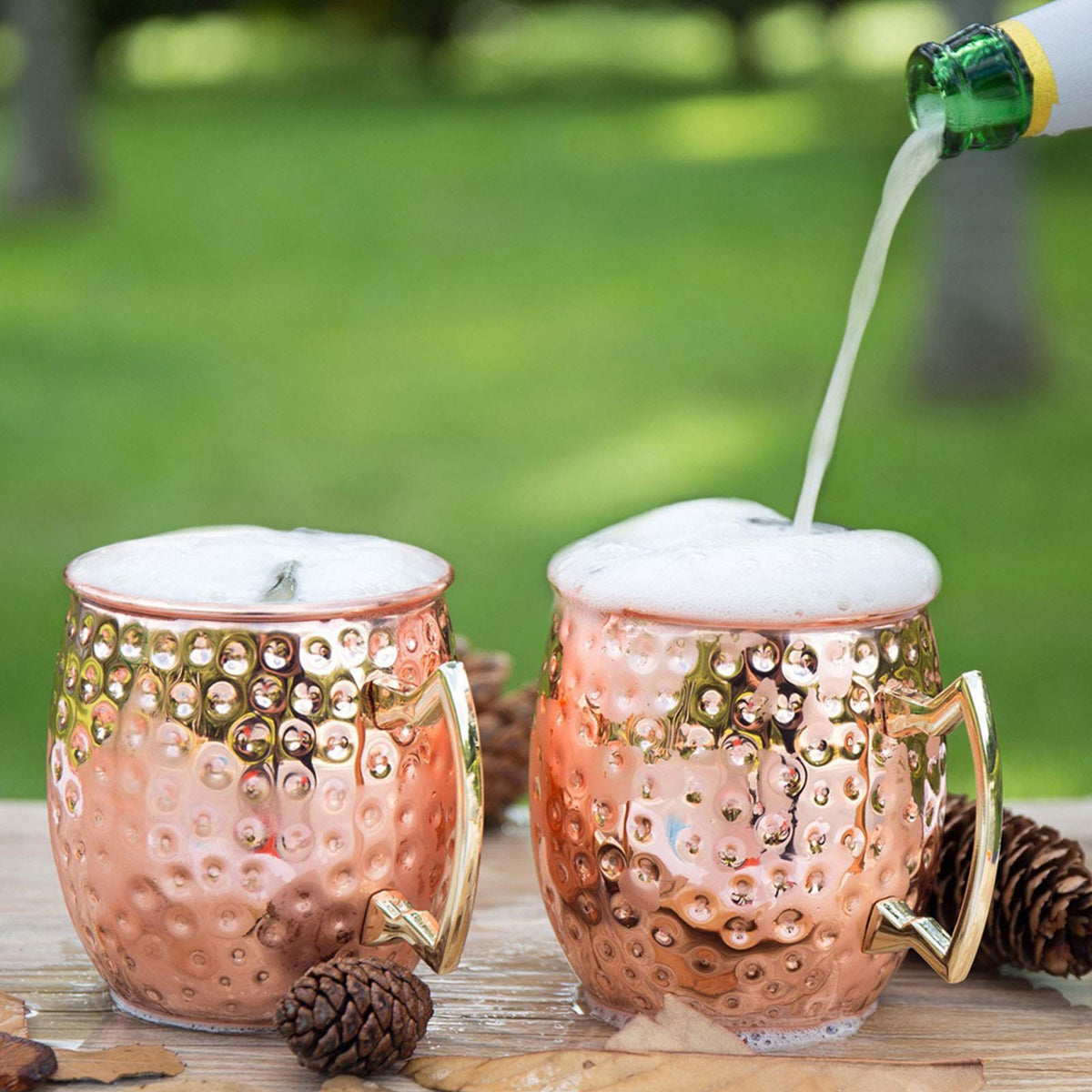 LIVEHITOP copper mug interior features stainless steel lining for safe use.