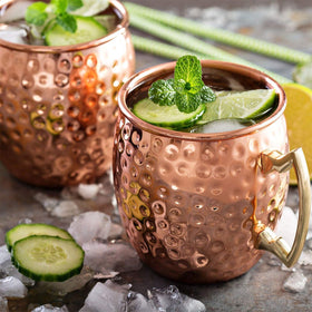 LIVEHITOP vintage design copper mugs add luxury to home bar.