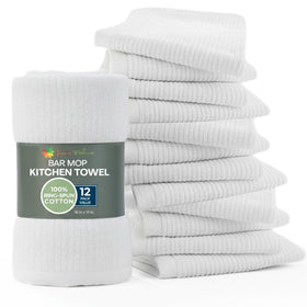 Living Fashions bar mop towels 12-pack 16x19 for quick-dry kitchen tasks