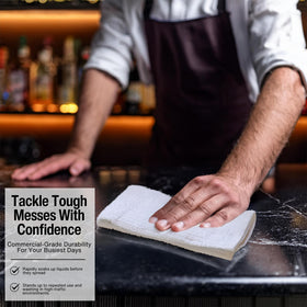 Living Fashions restaurant cleaning towels white for spotless surfaces