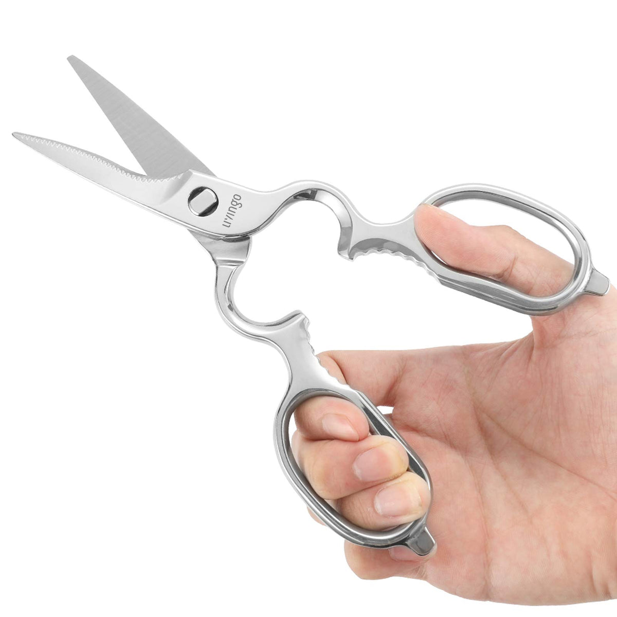 Livingo multi-function shears in use for poultry vegetables and more