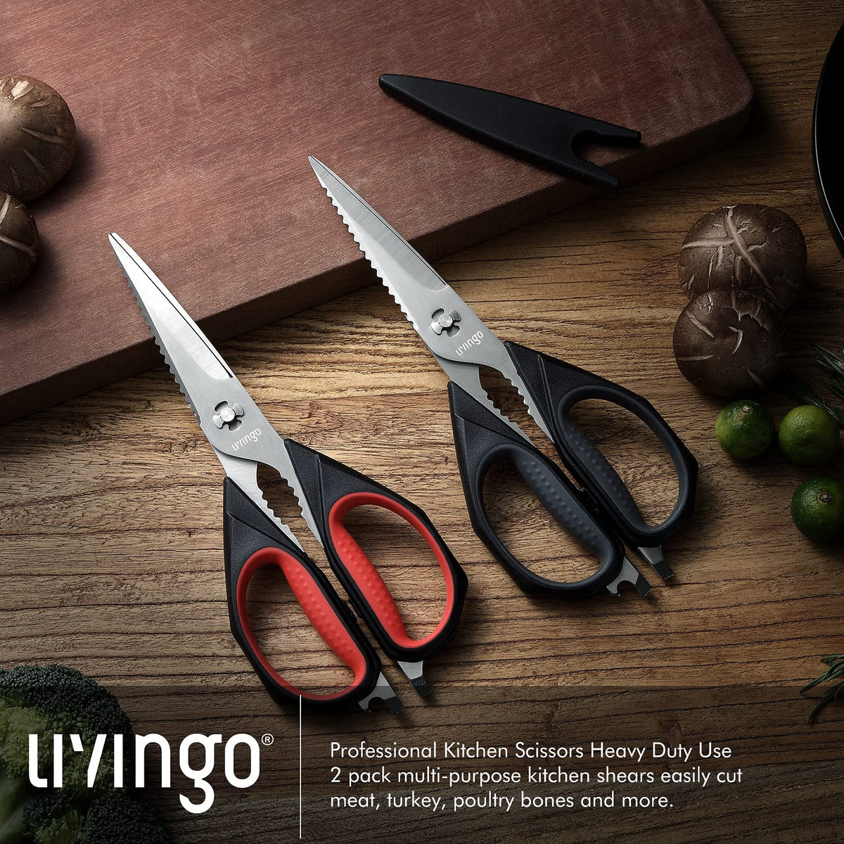 Protective blade guard keeps LIVINGO scissors safely stored between uses