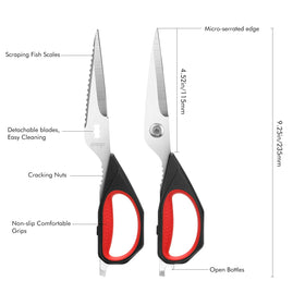 LIVINGO scissors with serrated edge for secure grip on slippery items