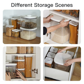LivLab rice dispenser airtight seal keeps rice fresh longer.
