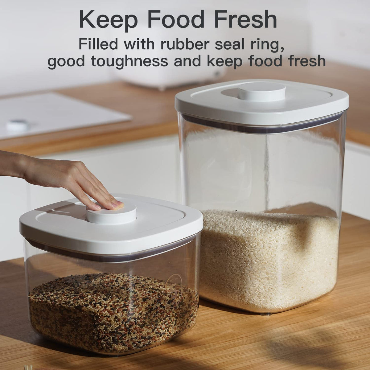 LivLab rice dispenser capacity at a glance to aid refilling.