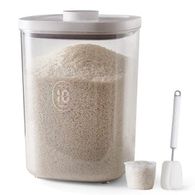 LivLab rice dispenser front view for compact, organized pantry storage.