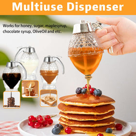 Livoanah honey dispenser amber honey pour for tea and desserts.
