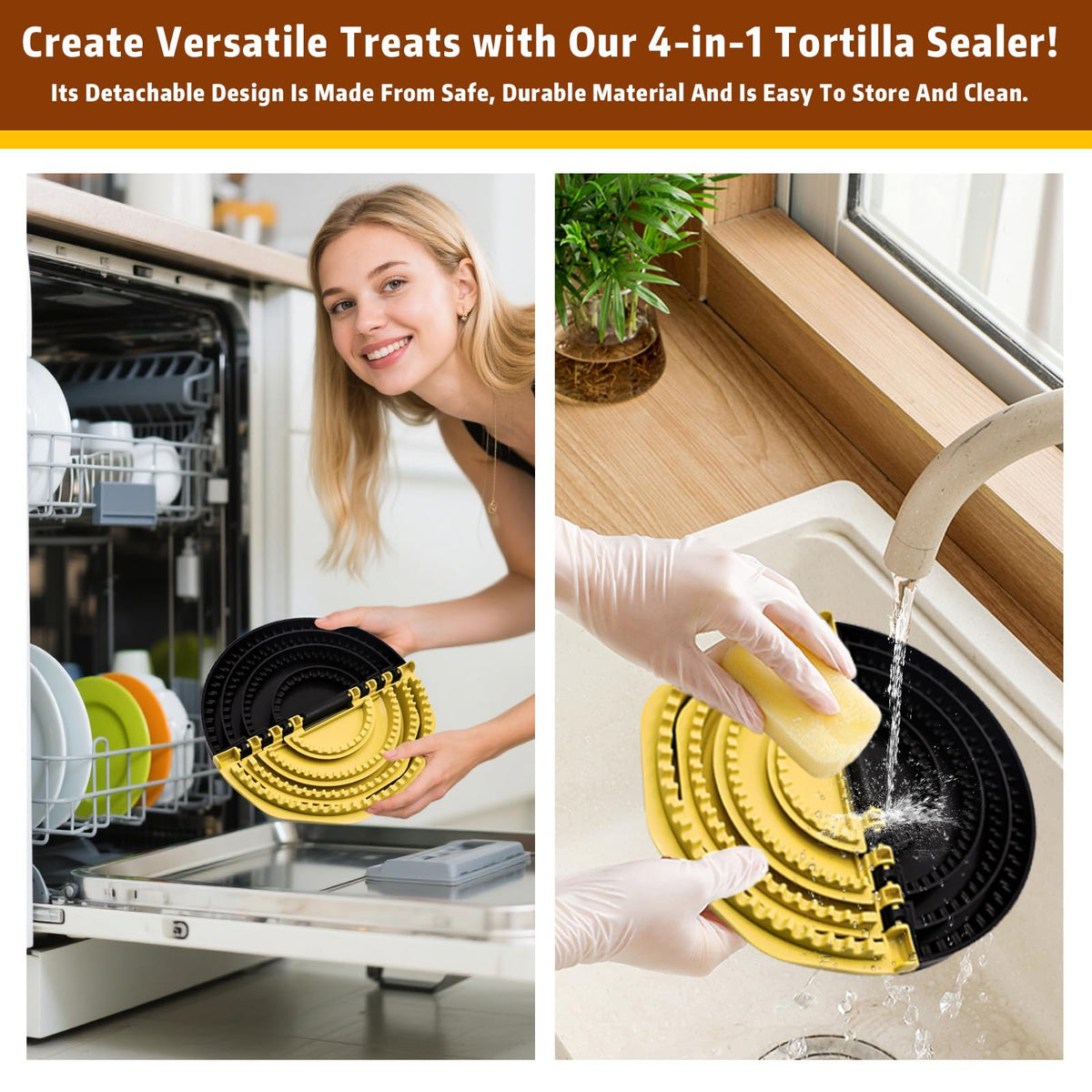 Livoanah removable mold quesadilla crimper for quick stacking