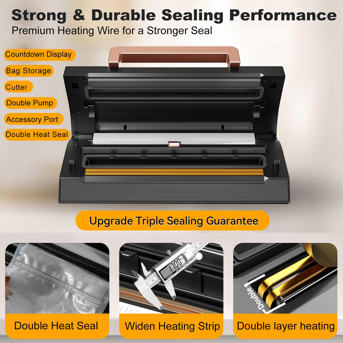 LIWUNON one‑touch operation for easy sealing at home