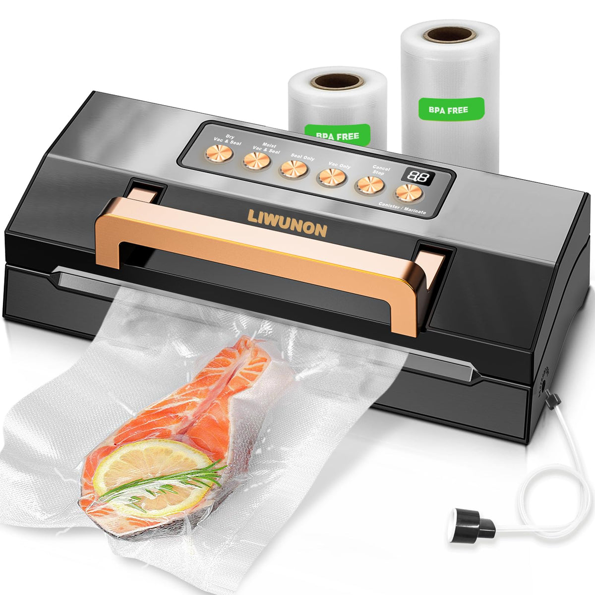 LIWUNON vacuum sealer demonstrates powerful suction for quick, fresh storage