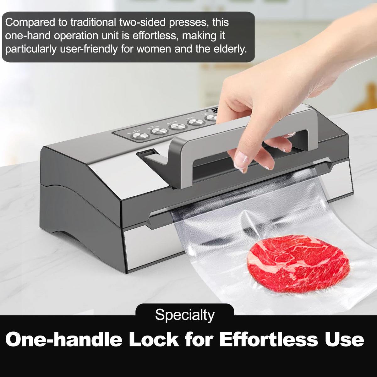 LIWUNON compact sealer fits tight kitchen spaces perfect for small apartments and quick meals.