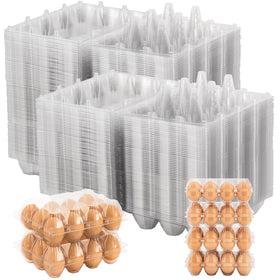 Lixavaer 180-pack clear egg cartons with stackable design for bulk storage.