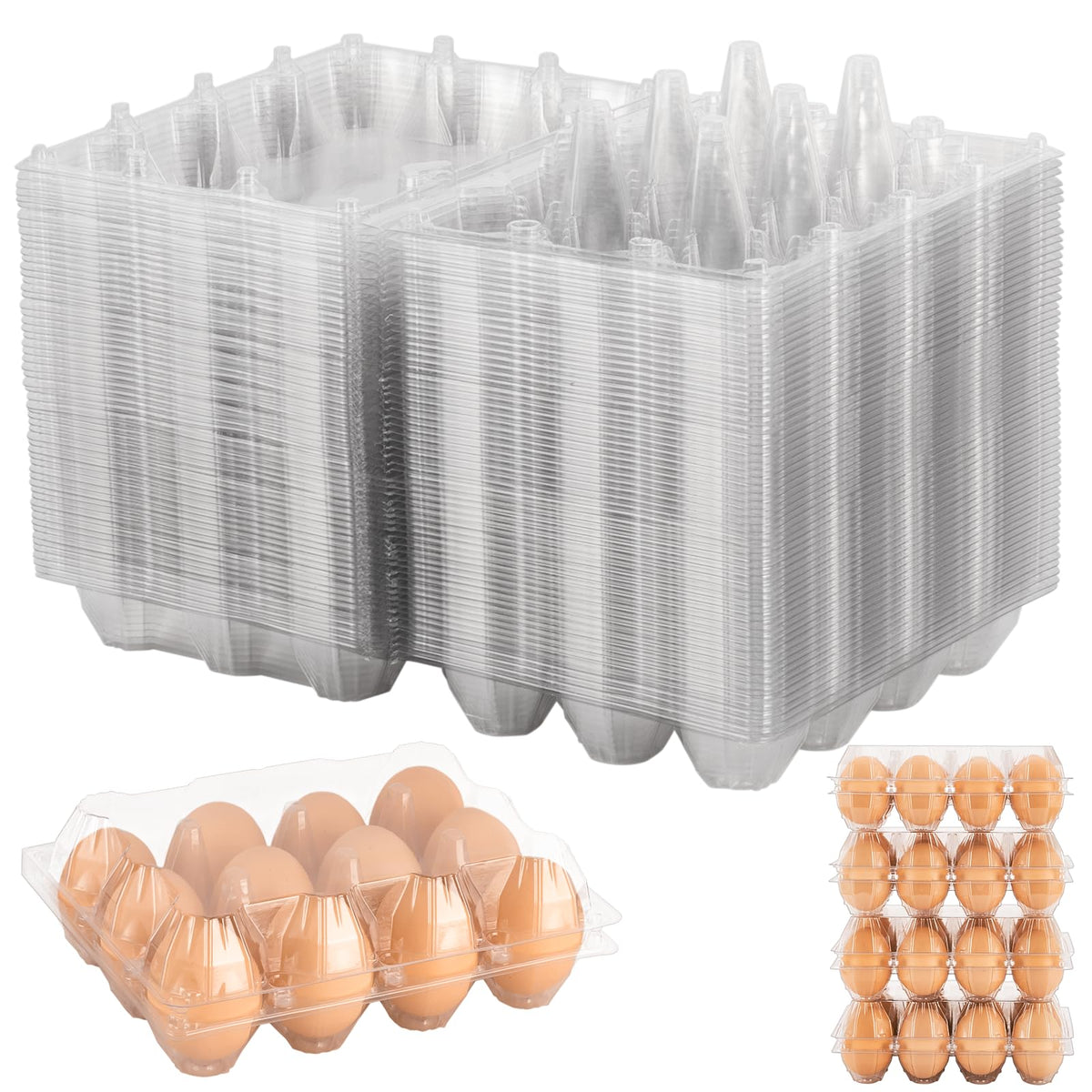 Lixavaer clear 60-pack egg cartons for bulk storage and inspection