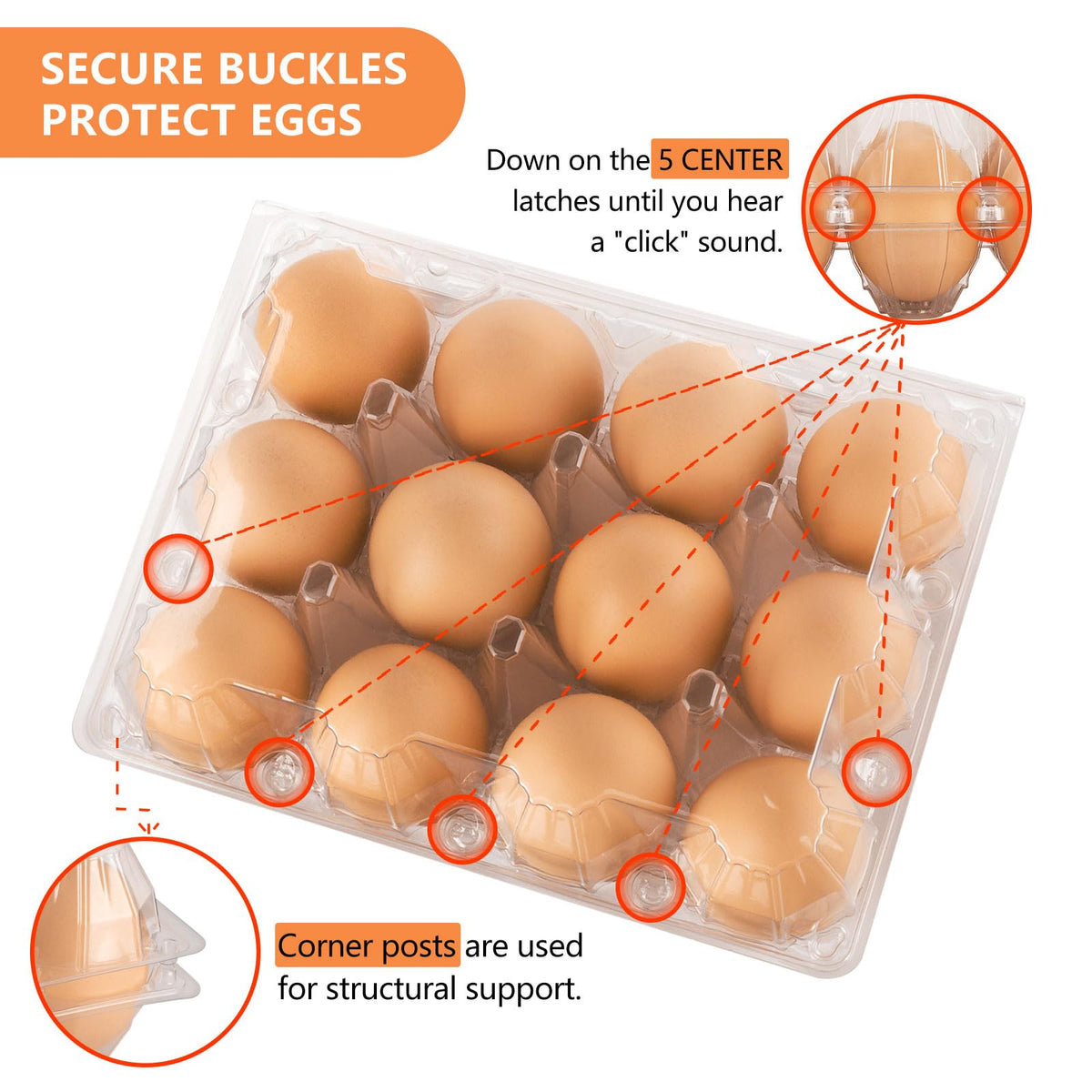 Lixavaer PET clear plastic egg cartons for durability and reuse