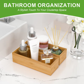 Lixple bathroom vanity tray holding lotions and sprays neatly