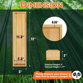 Lixple bamboo drawer organizer inner compartment provides a snug cutlery fit.