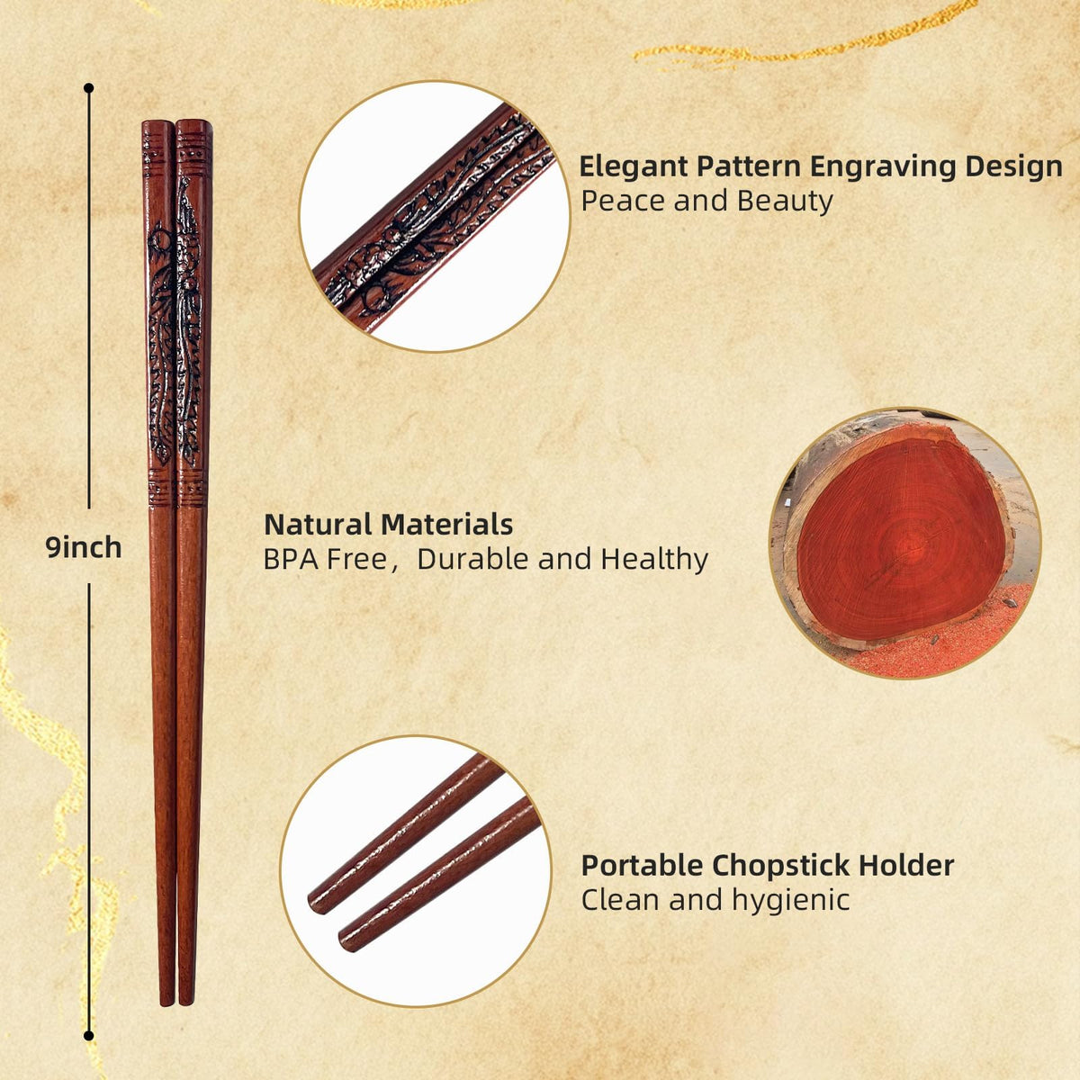 LIXTONGR phoenix-design chopsticks symbolizing harmony during dining