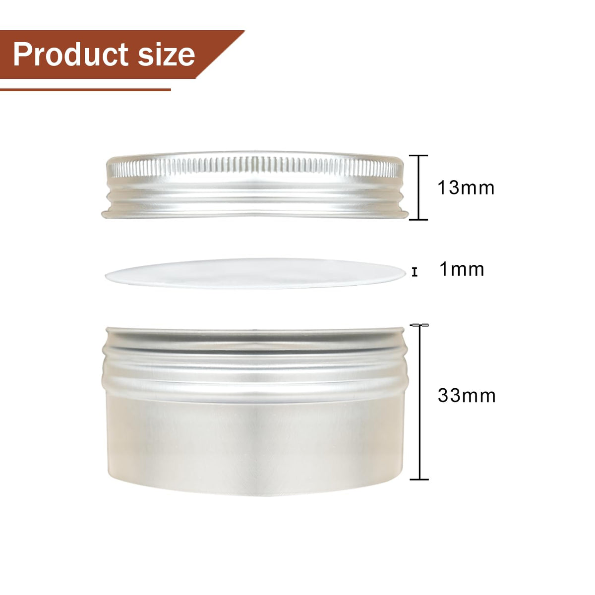LIYAR 20-pack aluminum tins, lightweight and recyclable.
