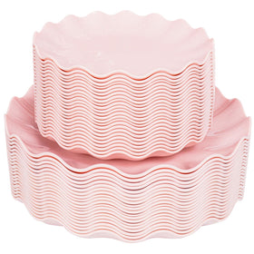 LIYH pink 50-piece plastic plates for gatherings