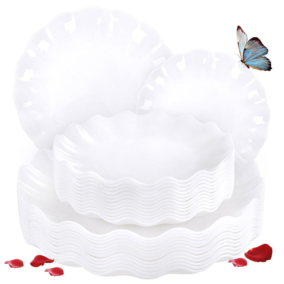 LIYH dinner plates 12-pcs set, durable for elegant indoor meals.