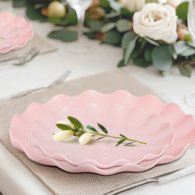 LIYH dishwasher-safe pink plastic plates for easy cleanup