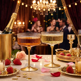 LIYH martini glasses 10oz clear with gold accents offer a polished look for toasts.