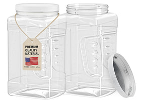 ljdeals 1-gallon clear container with wide mouth ideal for easy filling and viewing contents.