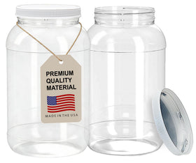 ljdeals 1-gallon clear jar front view with high visibility for labeling