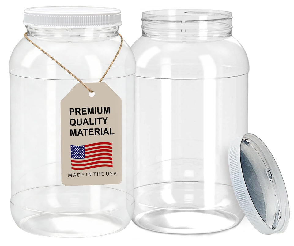 ljdeals 1-gallon clear jar front view with high visibility for labeling