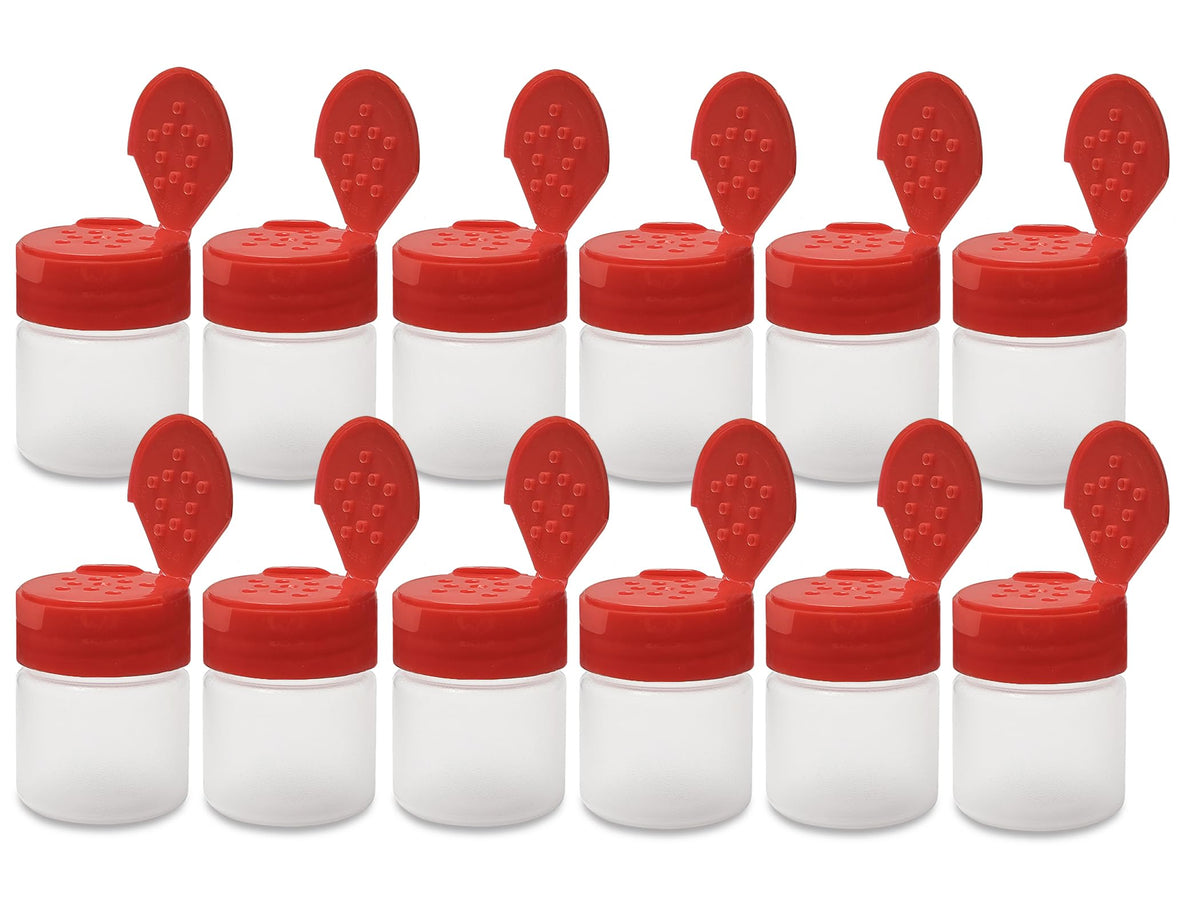 ljdeals 1 oz spice jar with red flip cap for precise dispensing in home kitchens.